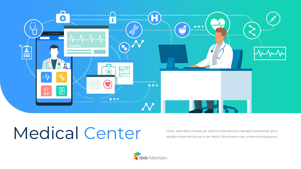 Medical Center company profile ppt template_01