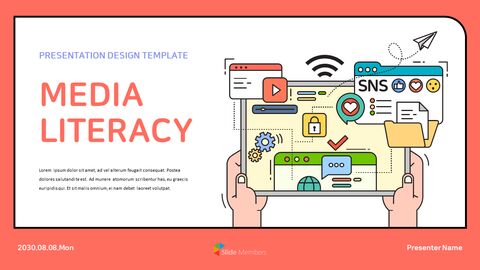Media literacy pitch deck template ppt