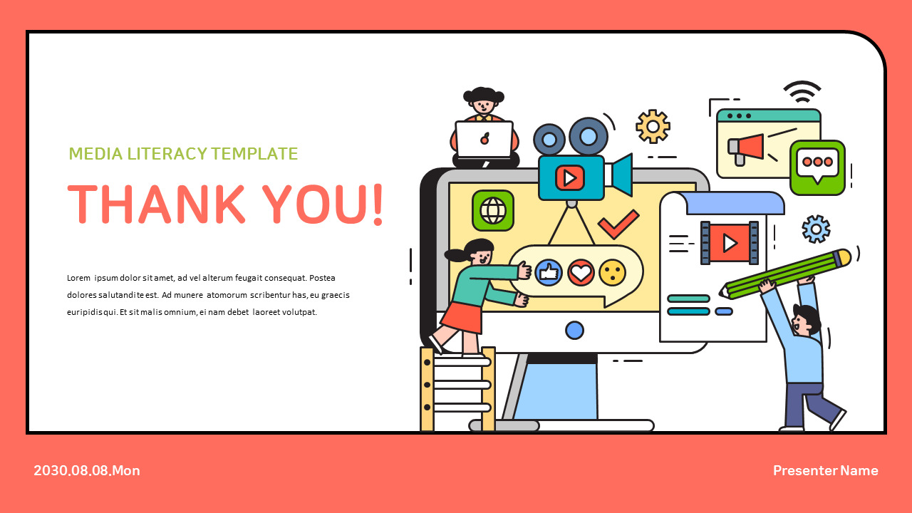 Media literacy pitch deck template ppt