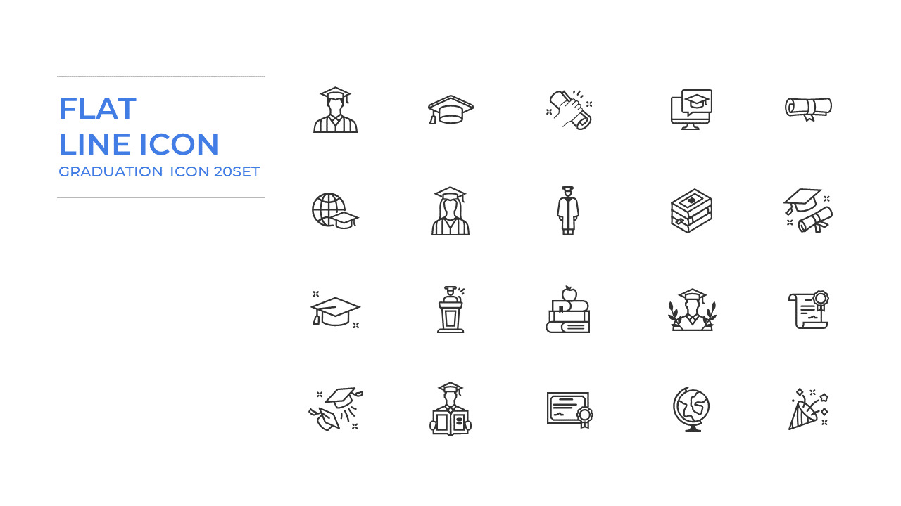 Graduation Icons Set Vector
