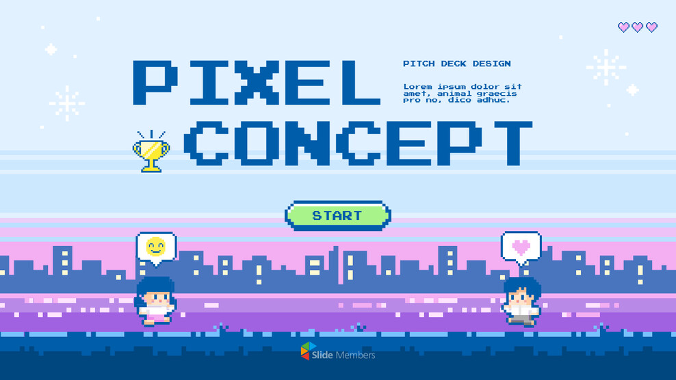 Pixel Art Concept Pitch Deck startup presentation template