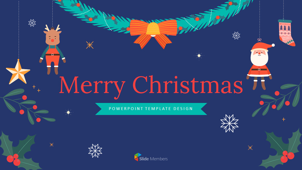 Happy Merry Christmas template power point_01