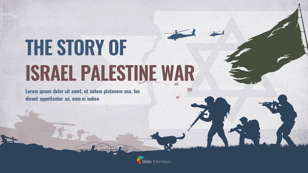 La historia de la guerra entre Israel y Palestina Plantillas PPT modernas_01