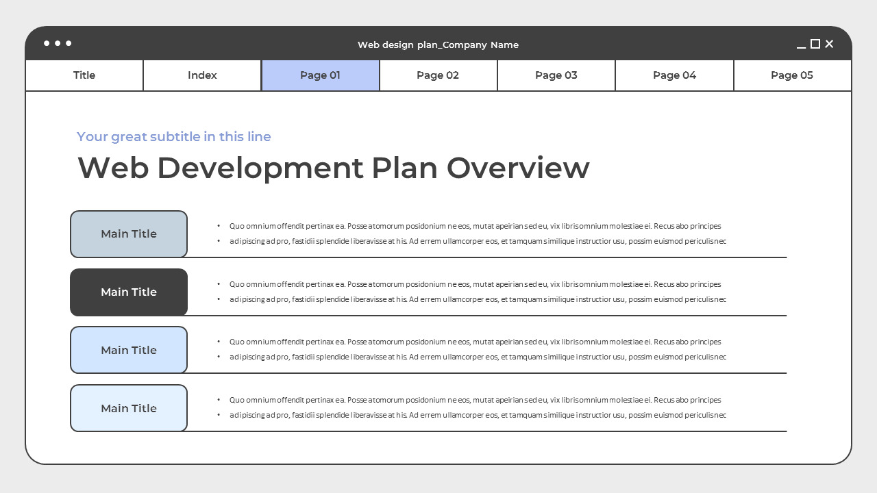 Web design plan design ppt