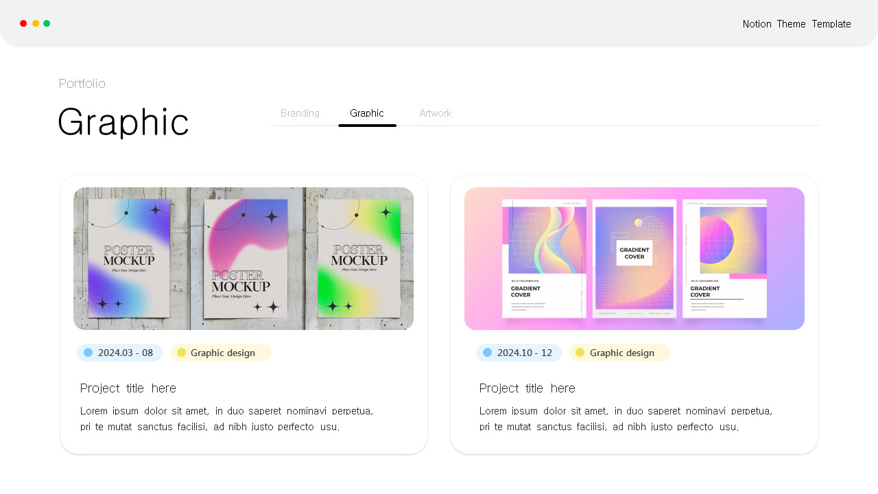 Design Portfolio Notion Concept google slides template download