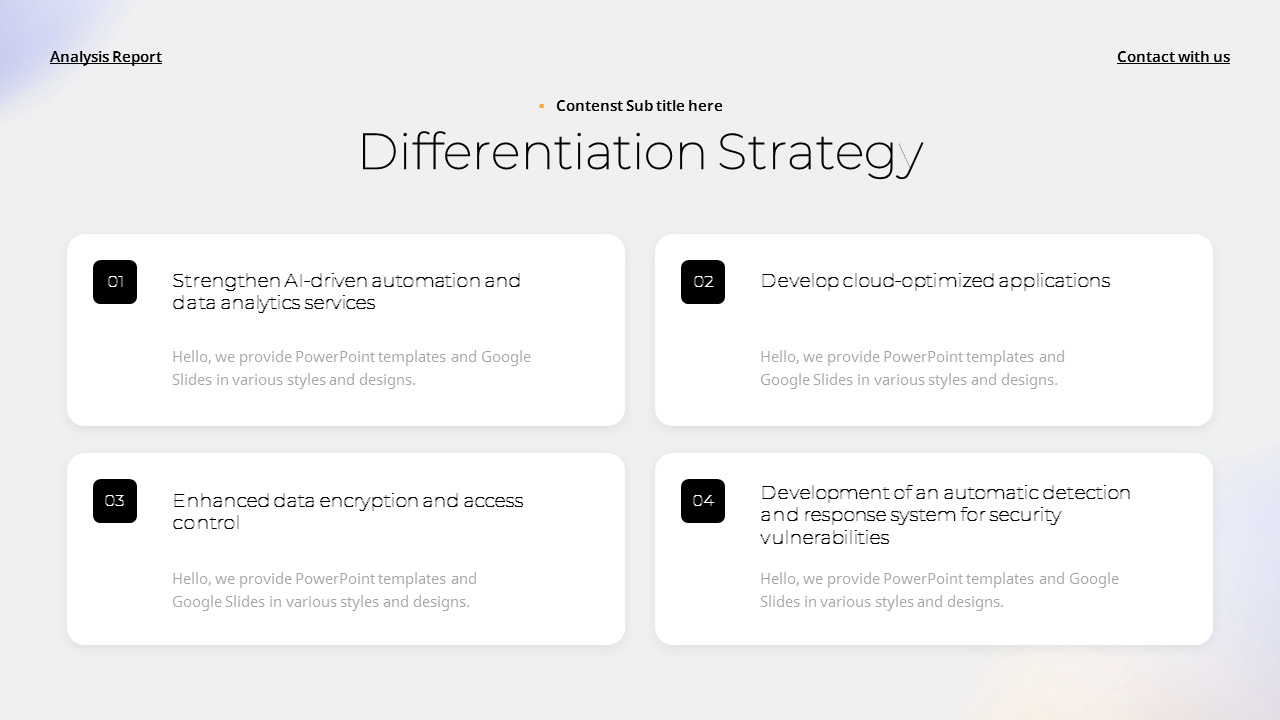 Competitor Comparative Analysis Report design ppt