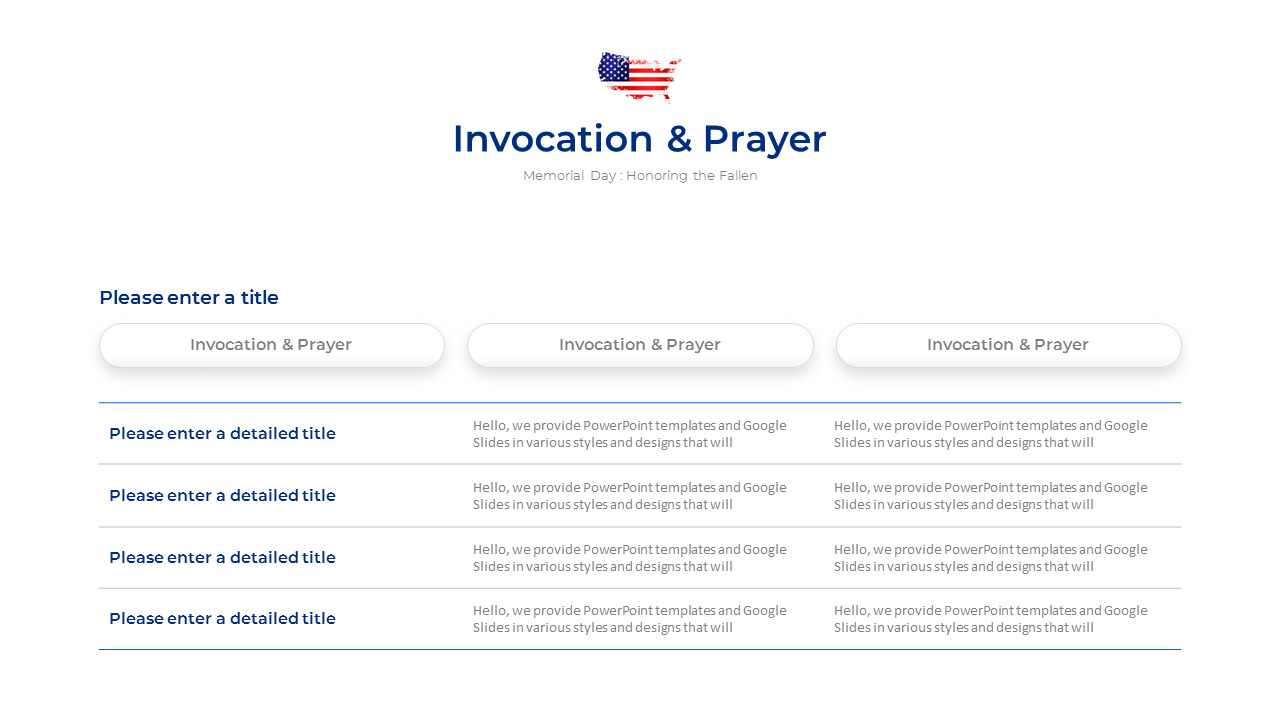 Memorial Day Honoring the Fallen Google Slides Templates for Your Next