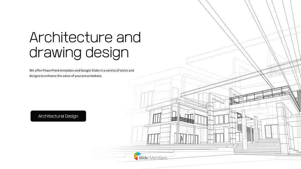 Architecture and drawing design PowerPoint Design ideas_01