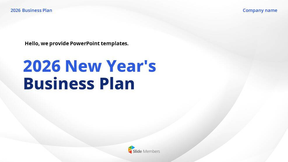 Strategischer Geschäftsplan für das neue Jahr 2026 – Unternehmensvision und Aktionsplan Einfache PowerPoint-Vorlagen_01