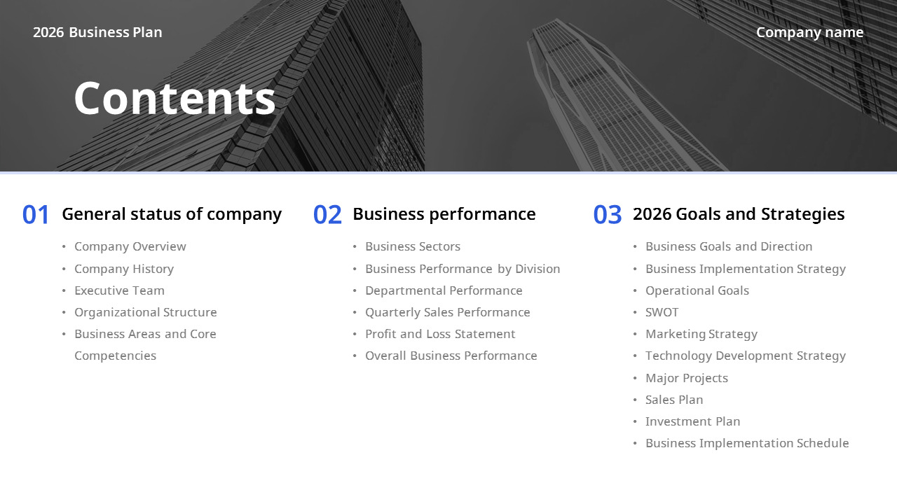 Strategischer Geschäftsplan für das neue Jahr 2026 – Unternehmensvision und Aktionsplan Einfache PowerPoint-Vorlagen_02