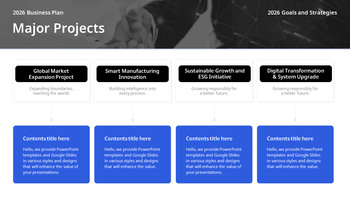 Strategischer Geschäftsplan für das neue Jahr 2026 – Unternehmensvision und Aktionsplan Einfache PowerPoint-Vorlagen_23