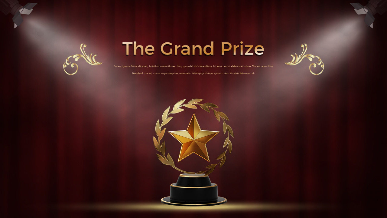 Gold 2026 Awards Ceremony Business Presentation PowerPoint Template