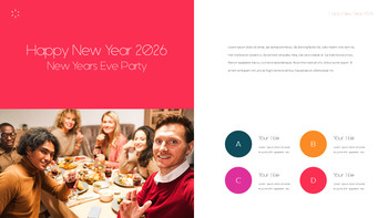 Happy New Year 2026 PowerPoint Template – Crimson Lunar Deck