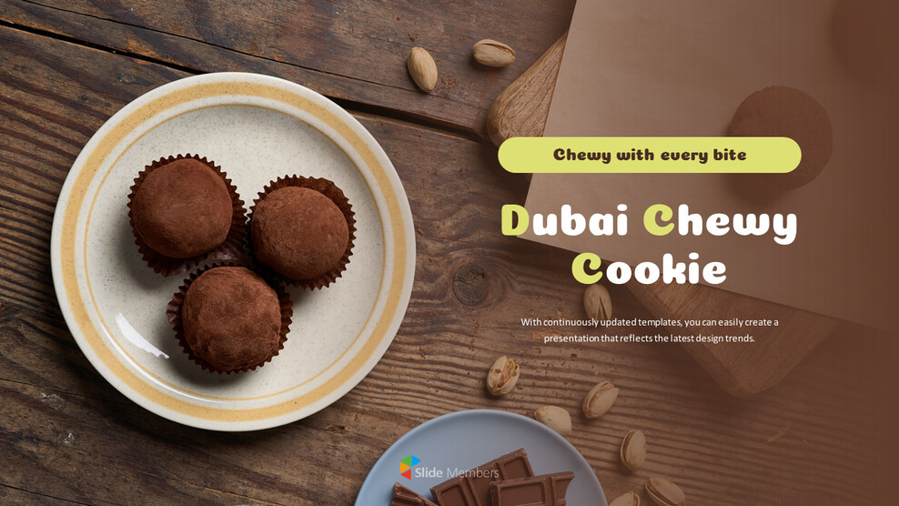迪拜软曲奇口味 PowerPoint 模板，适用于甜蜜的商业演示 Plantillas 电源点_01