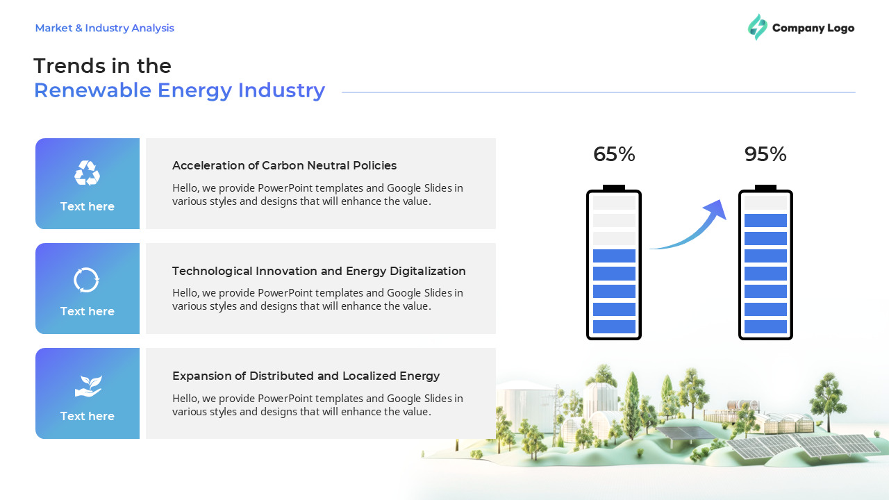 PowerPoint-Vorlage für eine einzelne Folie: Trends in der Branche der erneuerbaren Energien PowerPoint-Layout_02