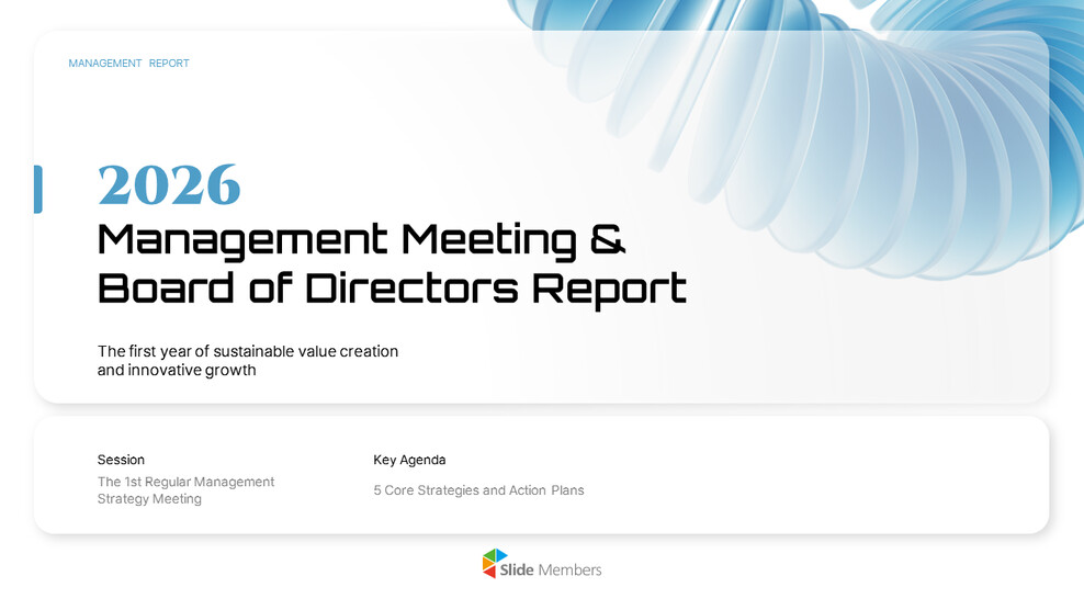 PowerPoint-Vorlage für die Management-Sitzung und den Vorstandsbericht 2026 PowerPoint-Präsentationsbeispiel herunterladen_01
