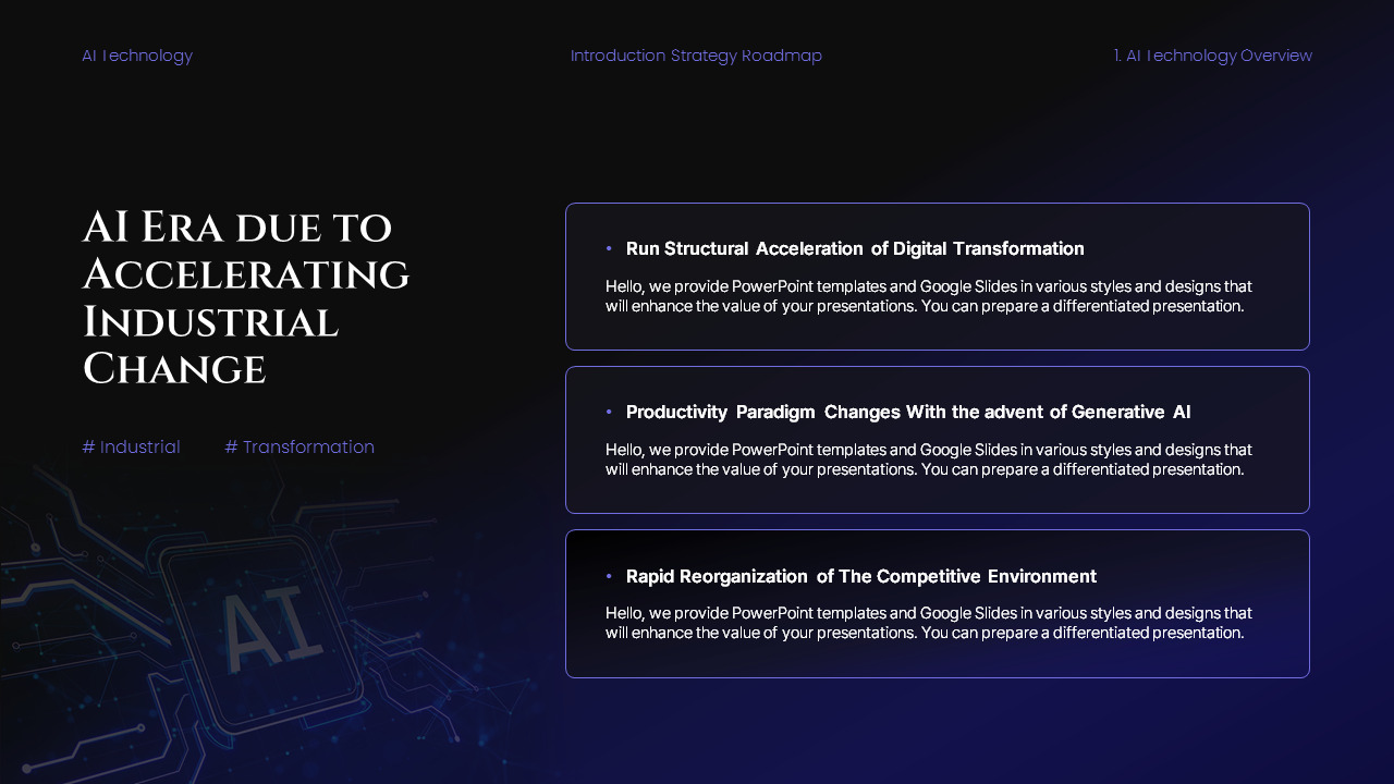 PowerPoint-Vorlage für eine Roadmap zur KI-Technologiestrategie Produktdeck_03