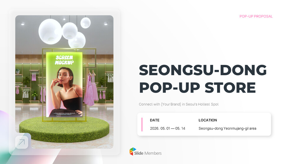 PowerPoint-Vorlage für koreanische Pop-up-Stores für den Einzelhandel Vorlage für die Startpräsentation_01
