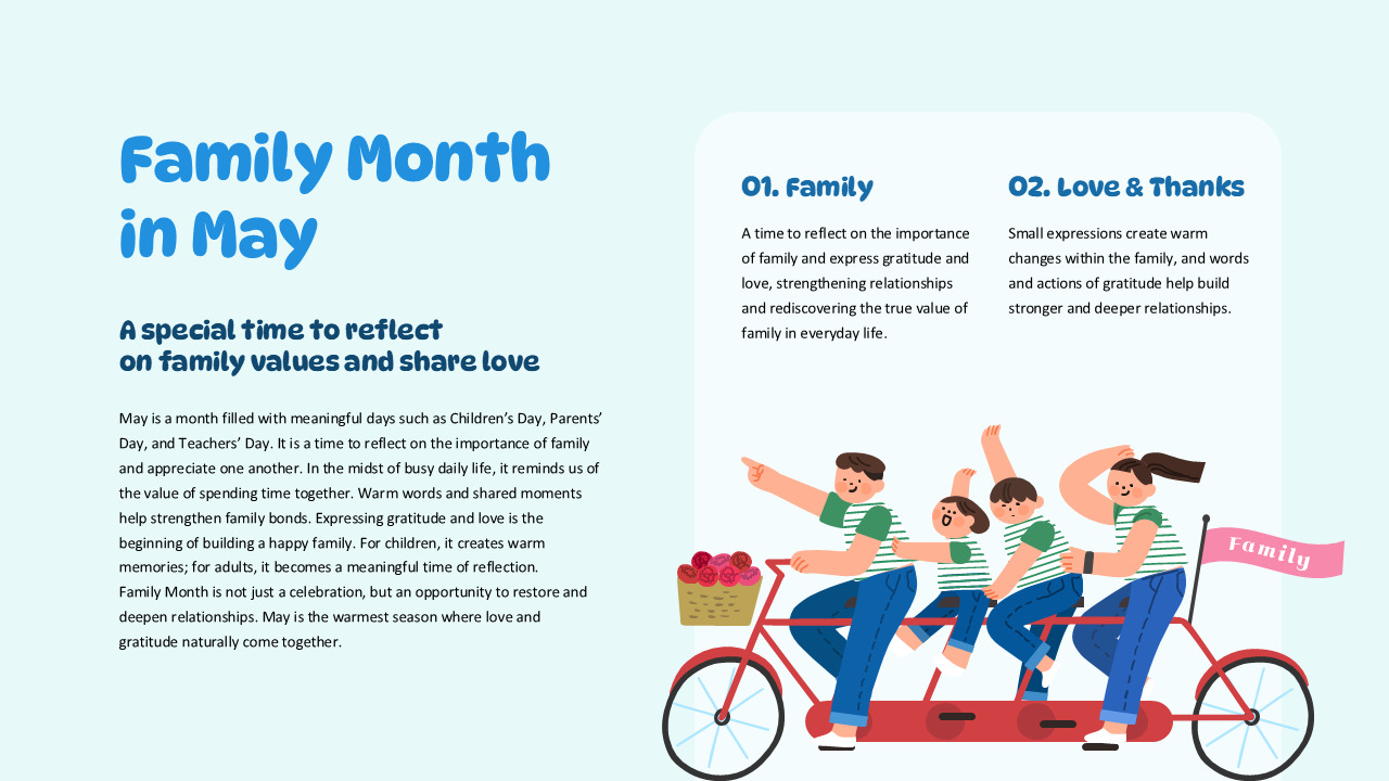 May Family Month Promotion Plan PowerPoint Template – Seasonal Event Marketing Deck Tech Pitch Deck_03
