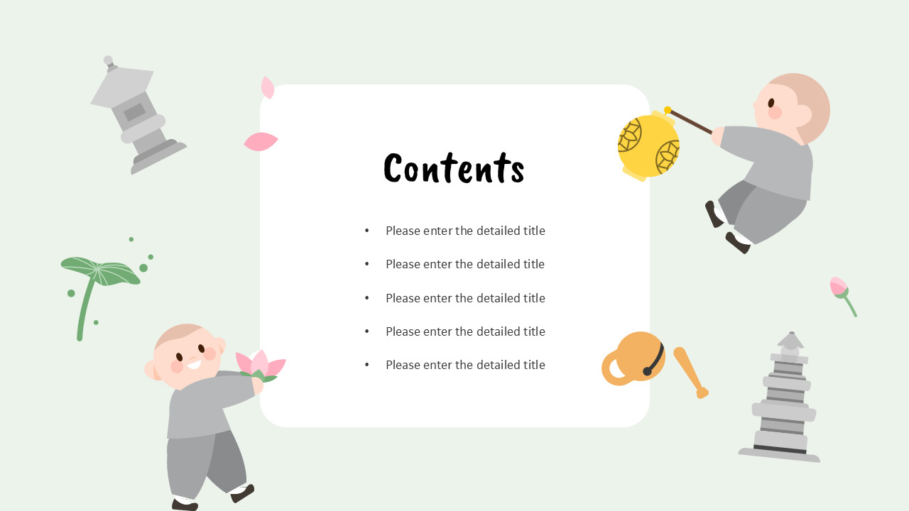 Ankündigungsprogramm zum Geburtstag Buddhas (PowerPoint) | Design der Lotuslaterne Beste Business PowerPoint-Vorlagen_02