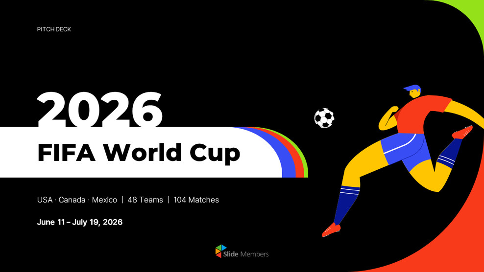PowerPoint-Vorlage für Marketing zur FIFA Fußball-Weltmeisterschaft 2026 – Präsentation zur Sportveranstaltungswerbung Präsentationsfolien ppt_01
