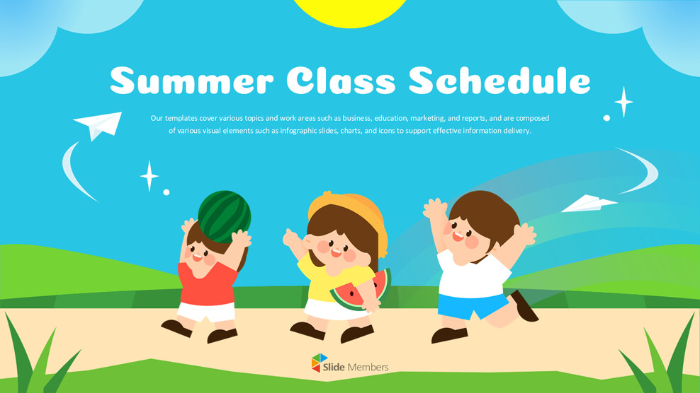 PowerPoint-Vorlage für den Sommerferien-Lernplan – Stundenplan und Zeitplan für Schüler Moderne Power Points_01