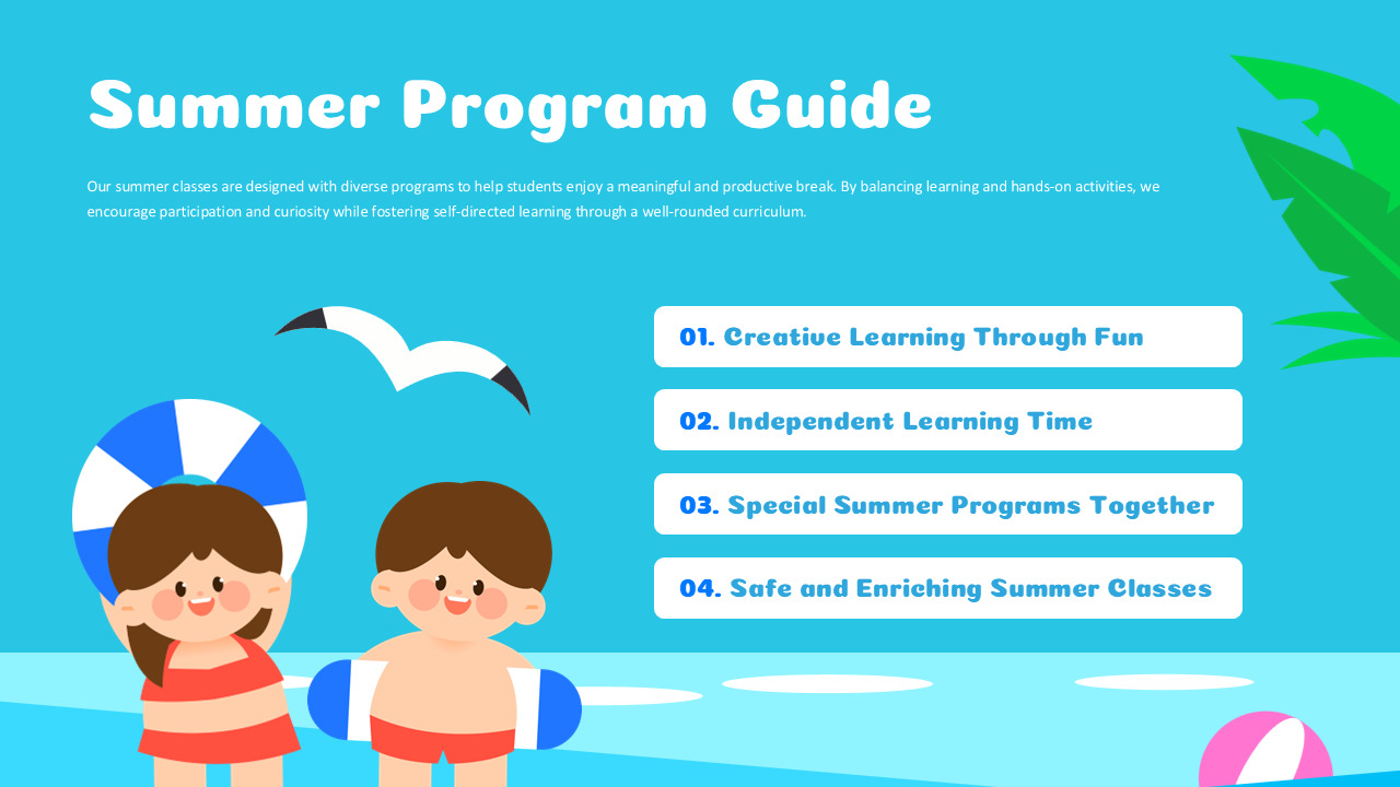 PowerPoint-Vorlage für den Sommerferien-Lernplan – Stundenplan und Zeitplan für Schüler Moderne Power Points_03