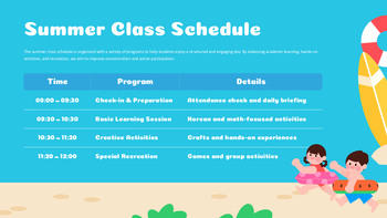 PowerPoint-Vorlage für den Sommerferien-Lernplan – Stundenplan und Zeitplan für Schüler Moderne Power Points_04