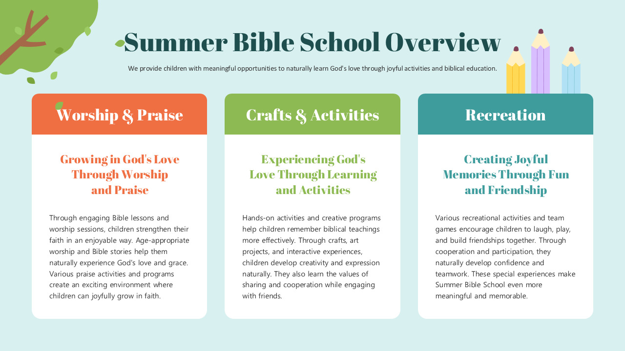PowerPoint-Vorlage für die Ferienbibelschule – Sommerprogramm für Kirchengemeinden und Jugendcamp Businessplan Muster_03