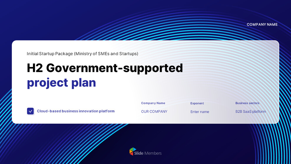 Government-Supported Project Plan PPT for H2 Startup Funding pitch deck template_01