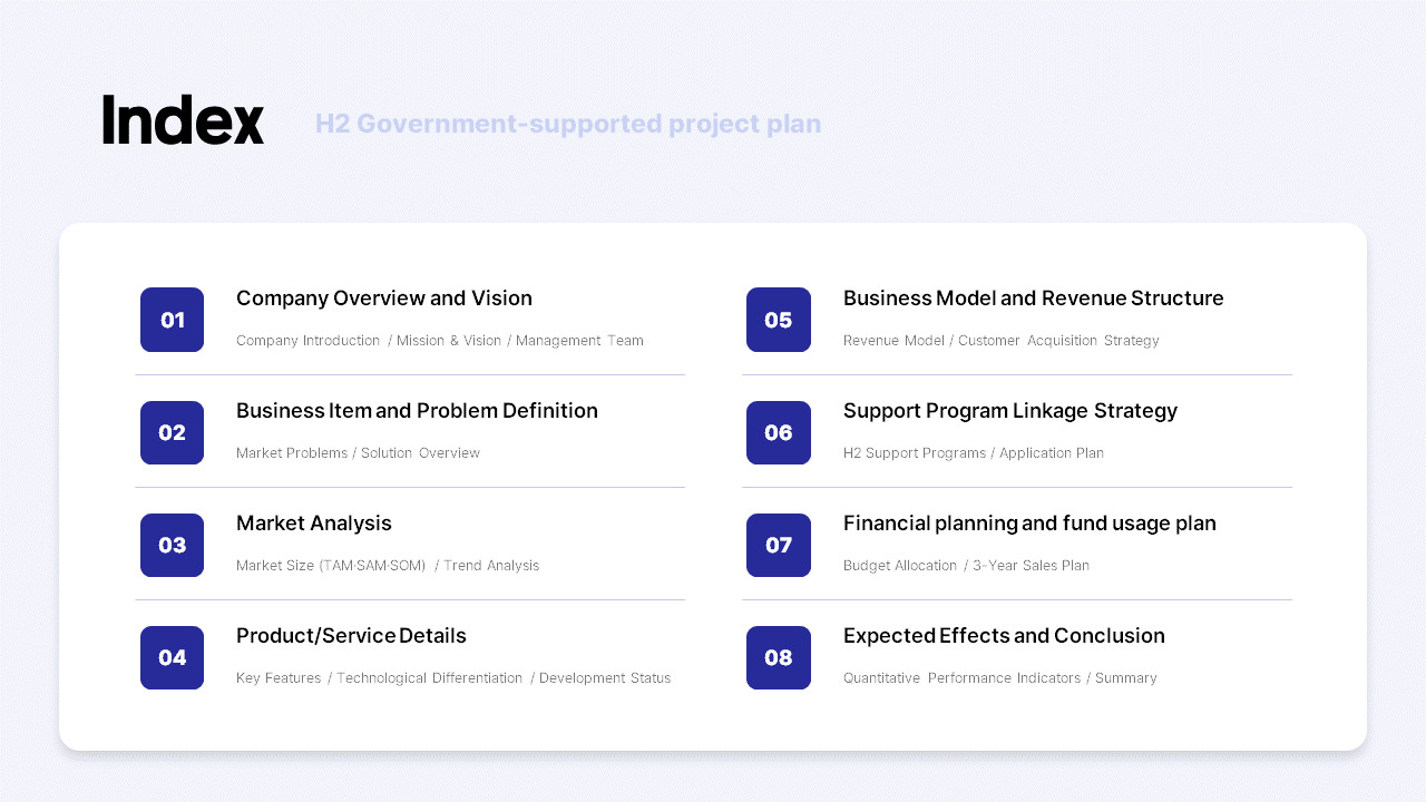 Government-Supported Project Plan PPT for H2 Startup Funding pitch deck template_02