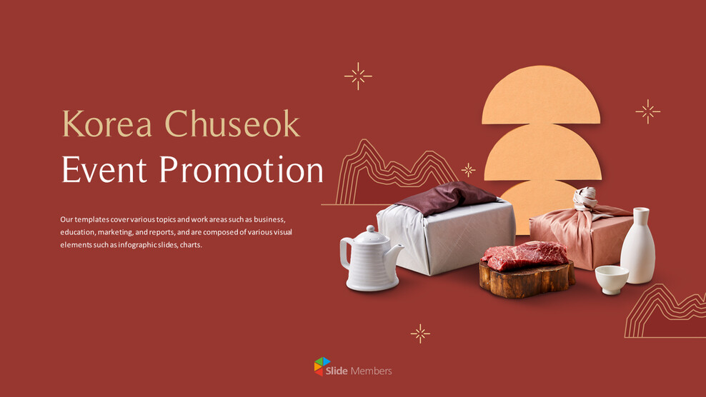 PowerPoint-Präsentation zur Chuseok-Feiertagsaktion | Festliches Eventdesign in warmen Terrakottatönen ppt-Vorlage entwerfen_01
