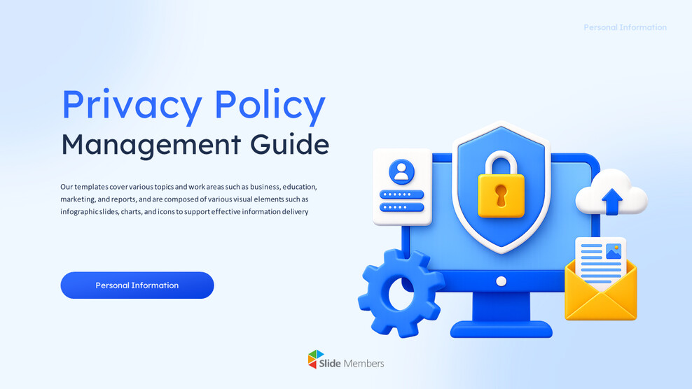 Privacy Policy Guide PowerPoint Template for GDPR Data Compliance Briefings PPT Presentation_01
