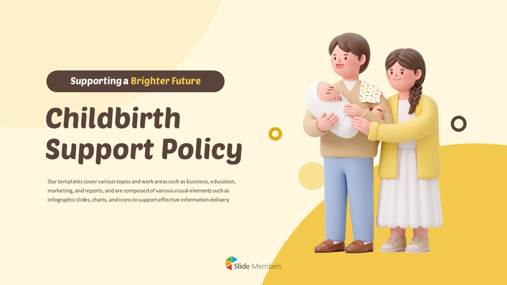 PowerPoint-Vorlage für Richtlinien zur Geburtsunterstützung: Elternzeit und Familienleistungen ppt-Folienvorlagen_01