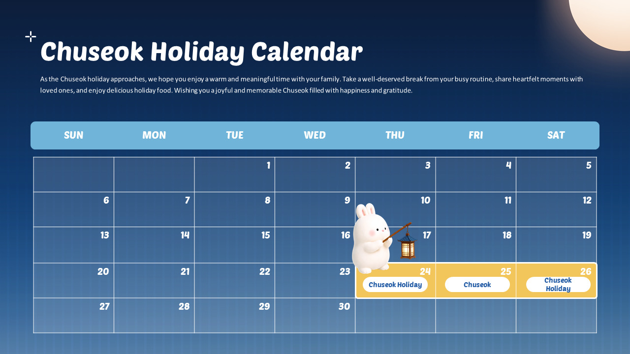 Chuseok-Feiertagskalender (PowerPoint-Präsentation) – Design für das koreanische Erntedankfest in Mitternachtsblau Modell ppt-Präsentation_03