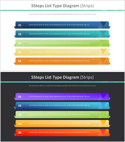 5Steps List Type Diagram (Streifen)_2 slides