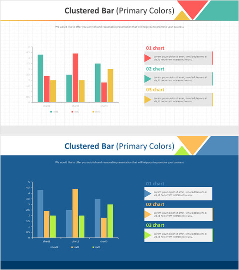 簇状条（原色）_4 slides