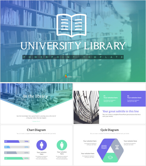 university library PPT Templates_25 slides