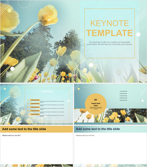 Free Keynote Template - Yellow Tulip_6 slides