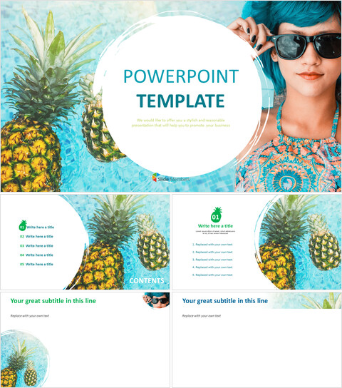 Free PowerPoint Template Design - Pineapple_6 slides