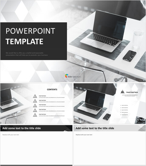 無料のPowerPointテンプレートのダウンロード - ノートパソコンのテーマ_6 slides