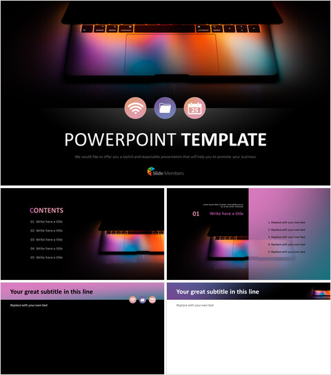 Laptop Light - Free PPT Template Design_6 slides