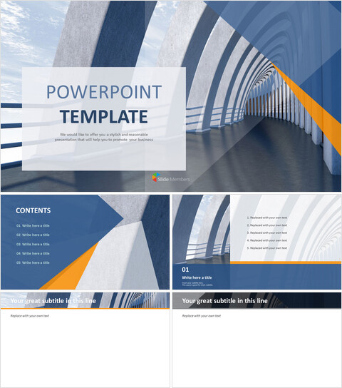 现代建筑 - PowerPoint在线免费_6 slides