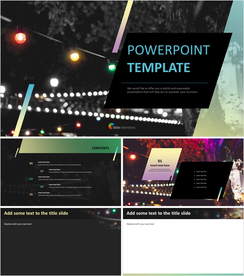 夜市 - 無料PPTデザイン_6 slides