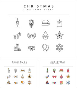 Weihnachten Vektorsymbole eingestellt_3 slides