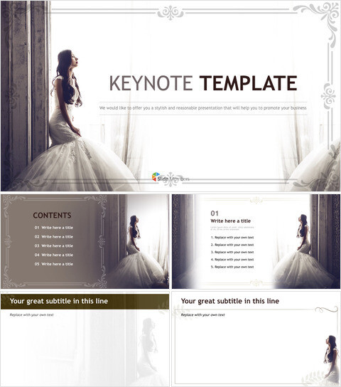 Free Images for keynote - Nice Wedding dress_6 slides