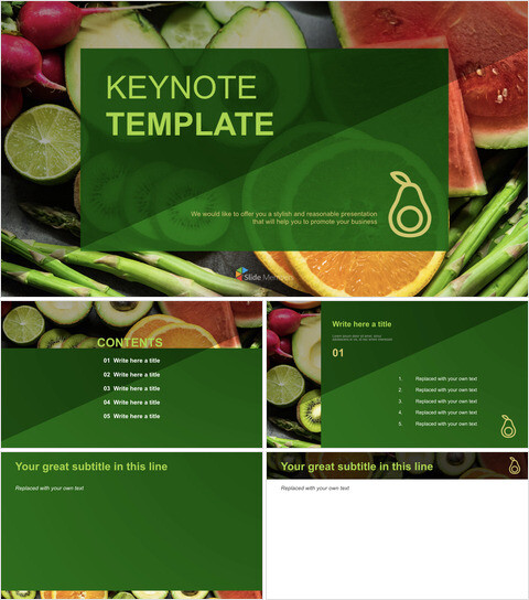 Free keynote Backgrounds - Fresh Fruits and Vegetables_6 slides