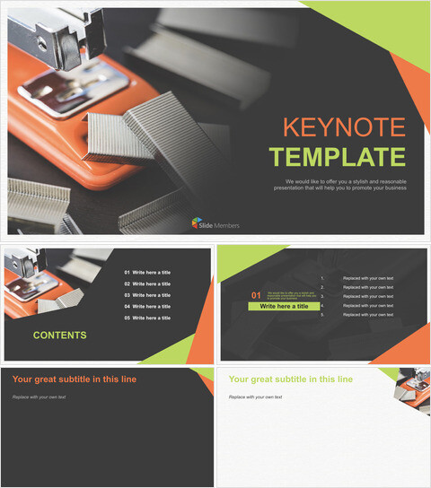 Free keynote Backgrounds - Stapler_6 slides