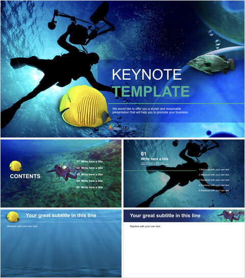 Free keynote Templates - Skin Scuba_6 slides