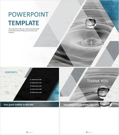 Free Presentation Template - Water Drop_6 slides